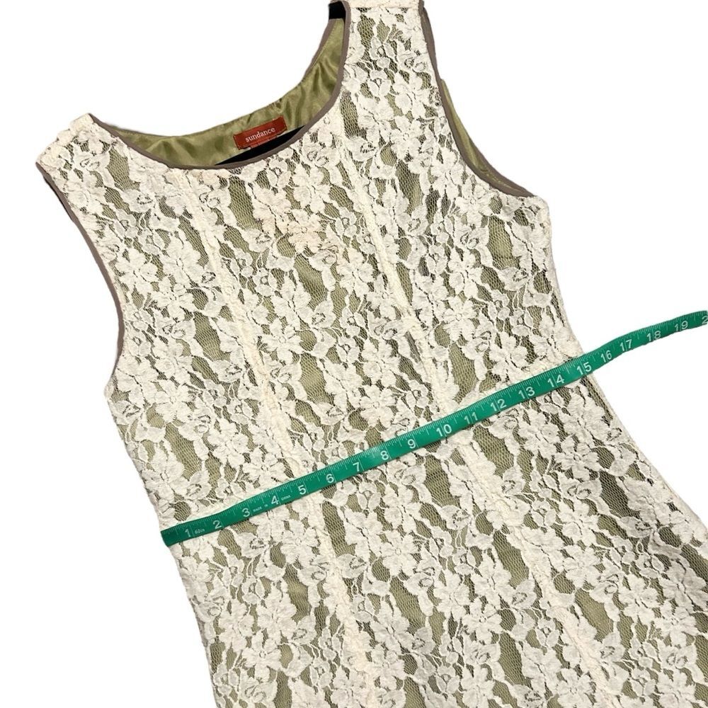 SUNDANCE Boho Ivory Lace Silk Trim Sleeveless A-Line Orly Dress 6 - Picture 10 of 16
